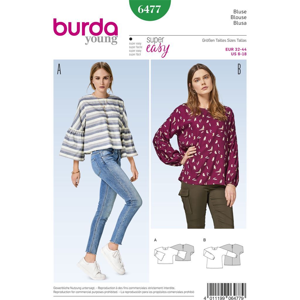 Burda Style Pattern B6477 Womens Top 6477 Image 1 From Patternsandplains.com
