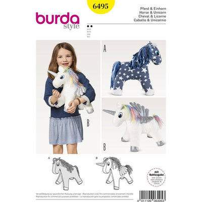 Burda Style Pattern B6495 Stuffed Animal Horse 6495 Image 1 From Patternsandplains.com