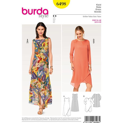 Burda Style Pattern B6498 Womens Two Layered Dress 6498 Image 1 From Patternsandplains.com