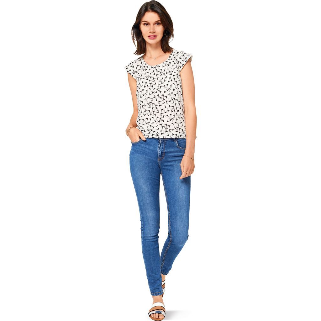 Burda Style Pattern B6501 Womens Top with Flounce 6501 Image 3 From Patternsandplains.com