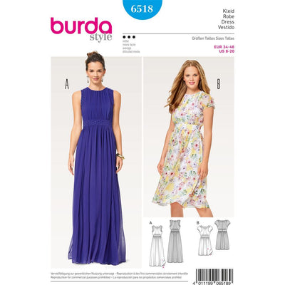 Burda Style Pattern B6518 Womens Two Layered Dress 6518 Image 1 From Patternsandplains.com