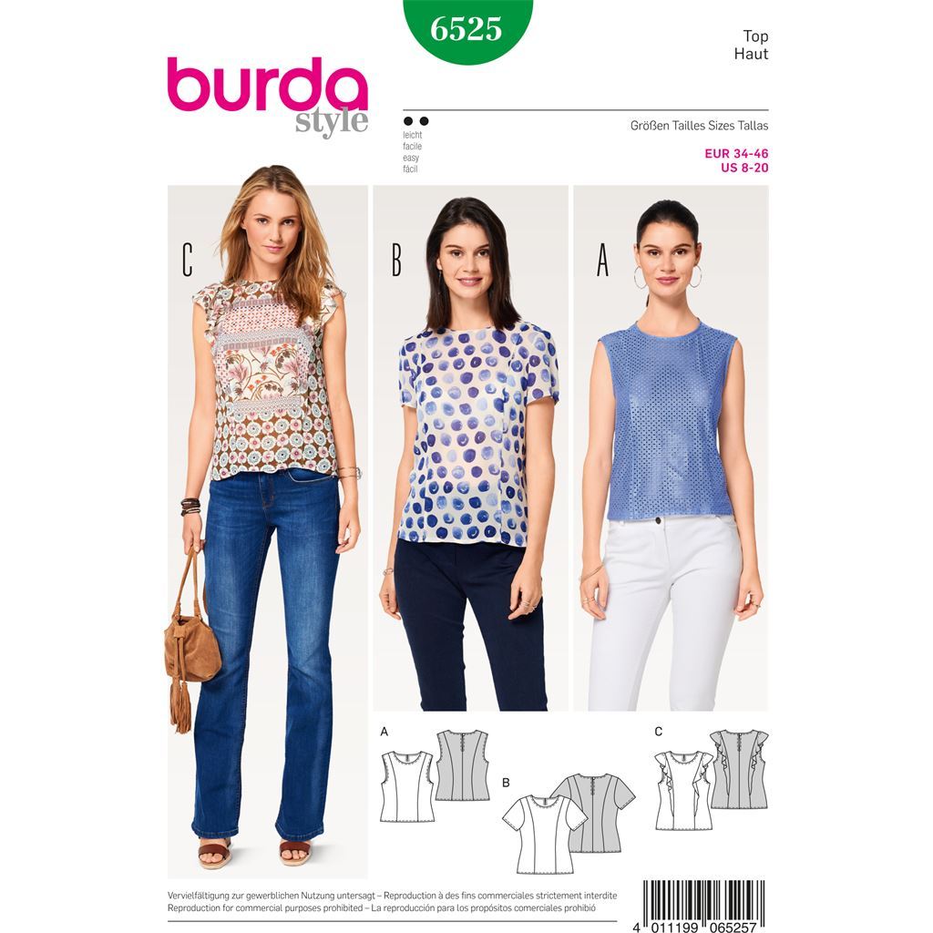 Burda Style Pattern B6525 Misses Blouse 6525 Image 1 From Patternsandplains.com