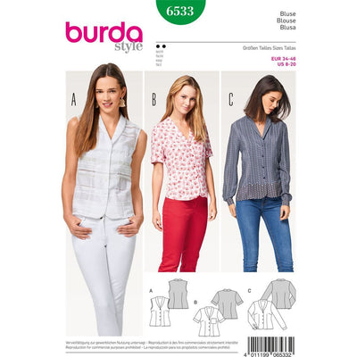 Burda Style Pattern B6533 Womens Blouse 6533 Image 1 From Patternsandplains.com