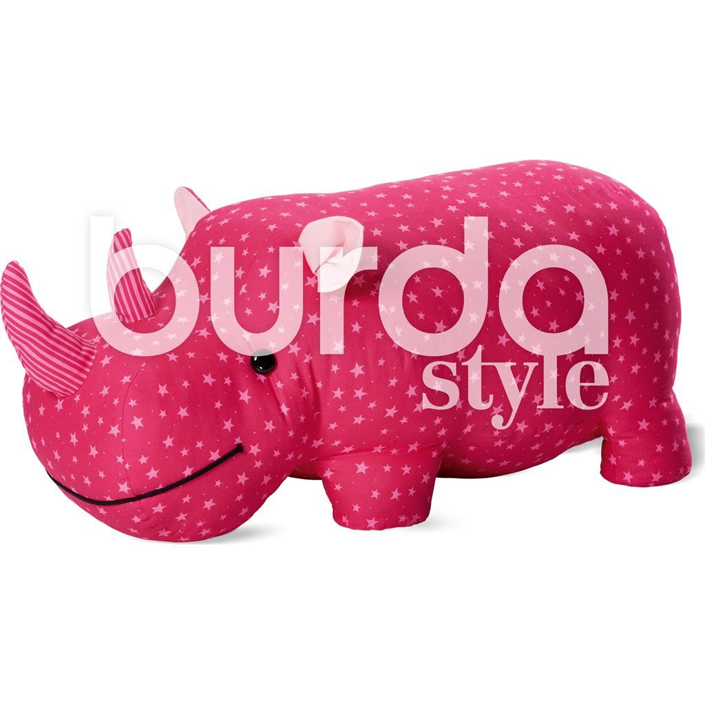 Burda Style Pattern B6560 Stuffed Hippo or Rhino 6560 Image 3 From Patternsandplains.com