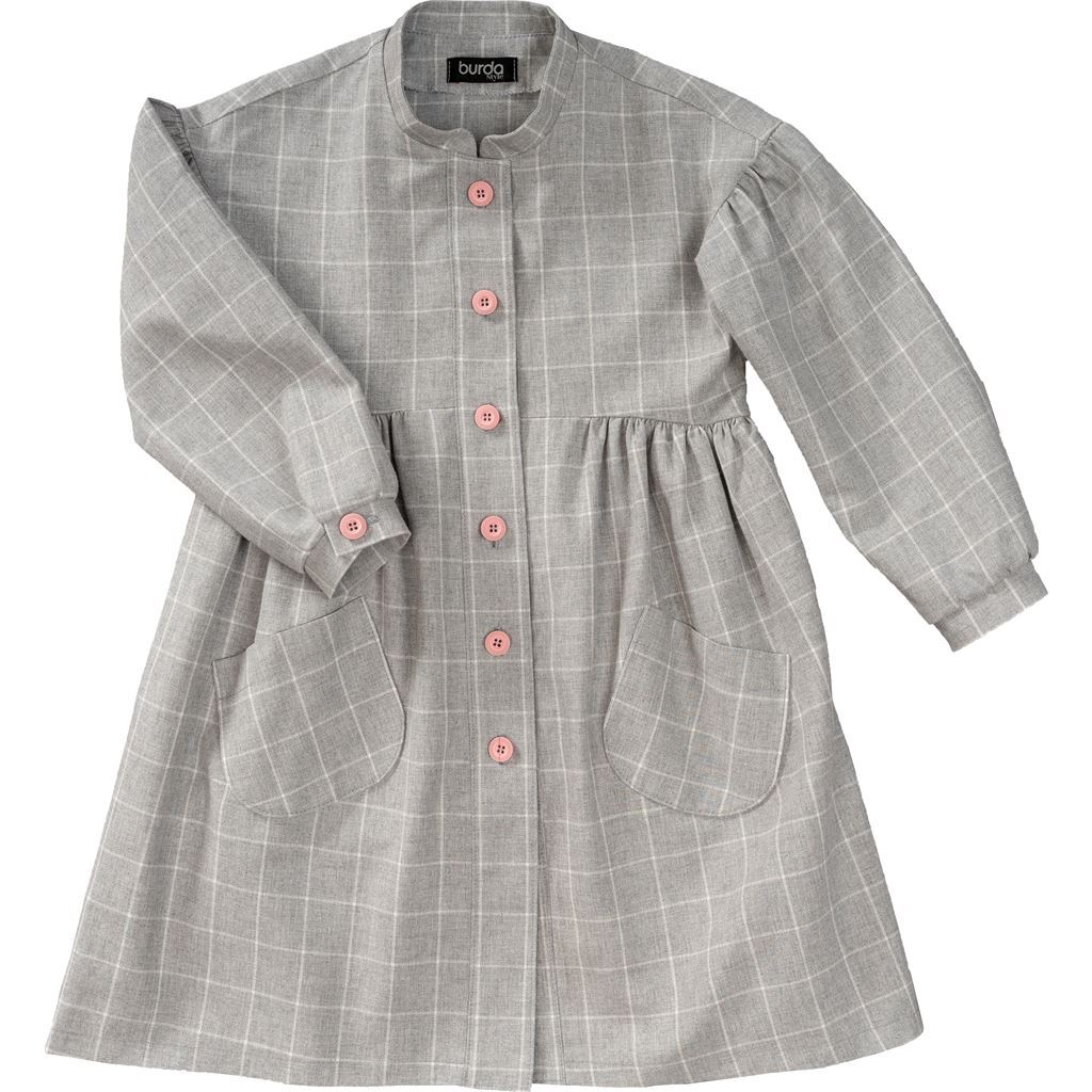 Burda Style Pattern B9309 Childrens Dresses Buttons at Front with Trim and Pocket Variations 9309 Image 3 From Patternsandplains.com