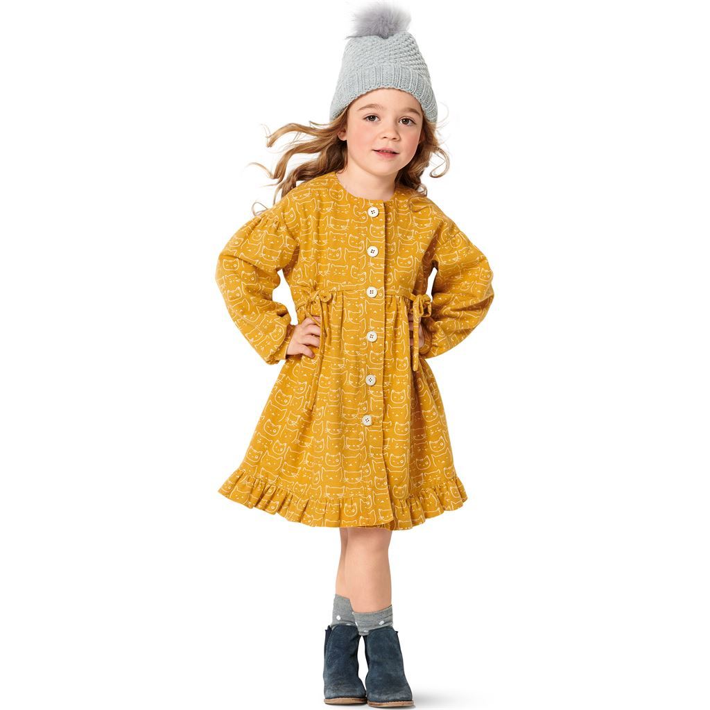 Burda Style Pattern B9309 Childrens Dresses Buttons at Front with Trim and Pocket Variations 9309 Image 5 From Patternsandplains.com