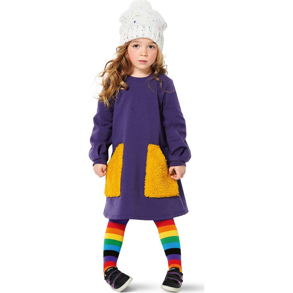 Burda Style Pattern B9310 Childrens Dress Pull On with Partially Pleated Skirt or Feature Pockets 9310 Image 2 From Patternsandplains.com