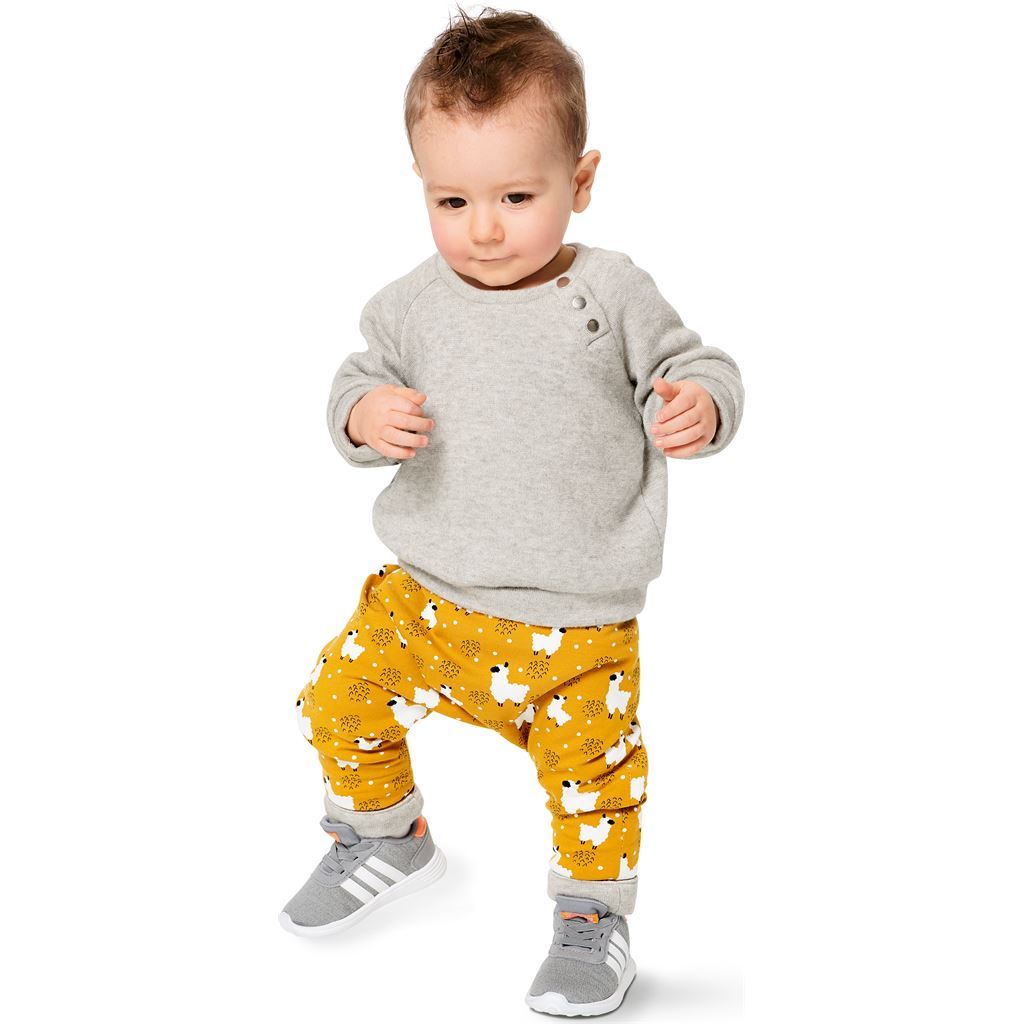 Burda Style Pattern B9312 Babies Coordinates Pull On Top and Pants 9312 Image 7 From Patternsandplains.com