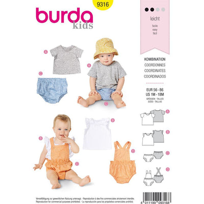 Burda Style Pattern B9316 Babys sportswear 9316 Image 1 From Patternsandplains.com