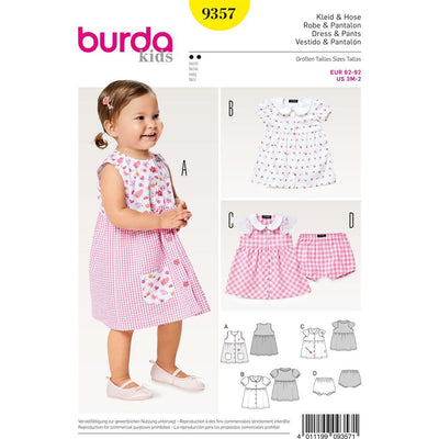 Burda Style Pattern B9357 Baby Collar Dress and Panties 9357 Image 1 From Patternsandplains.com