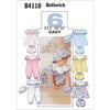 Butterick Pattern B4110 Infants Dress Panties Jumpsuit and Hat 4110 Image 1 From Patternsandplains.com