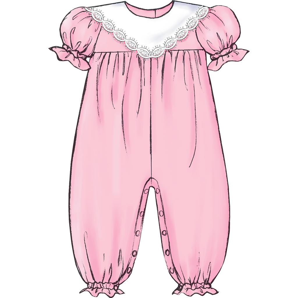 Butterick Pattern B4110 Infants Dress Panties Jumpsuit and Hat 4110 Image 4 From Patternsandplains.com
