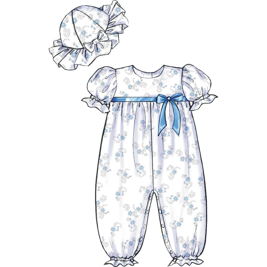 Butterick Pattern B4110 Infants Dress Panties Jumpsuit and Hat 4110 Image 5 From Patternsandplains.com