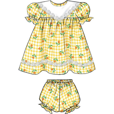 Butterick Pattern B4110 Infants Dress Panties Jumpsuit and Hat 4110 Image 7 From Patternsandplains.com