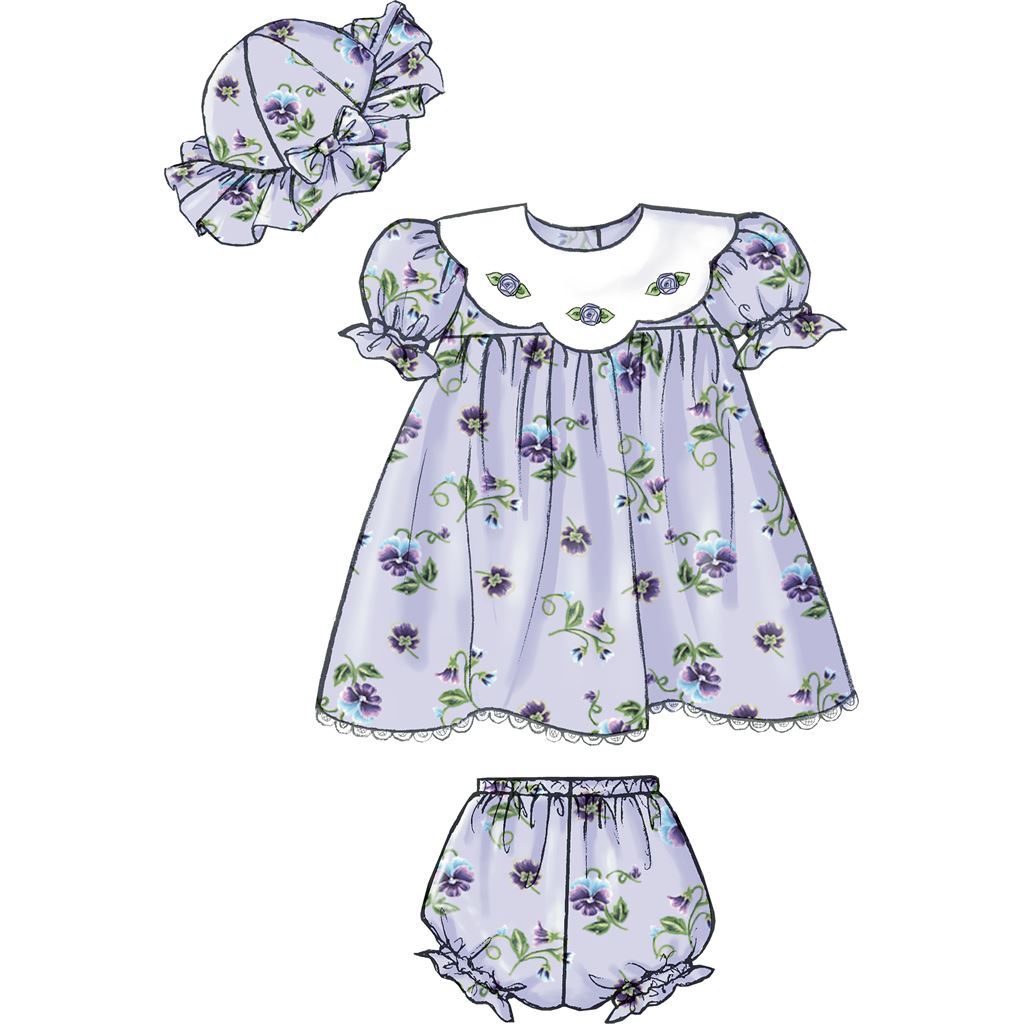 Butterick Pattern B4110 Infants Dress Panties Jumpsuit and Hat 4110 Image 8 From Patternsandplains.com