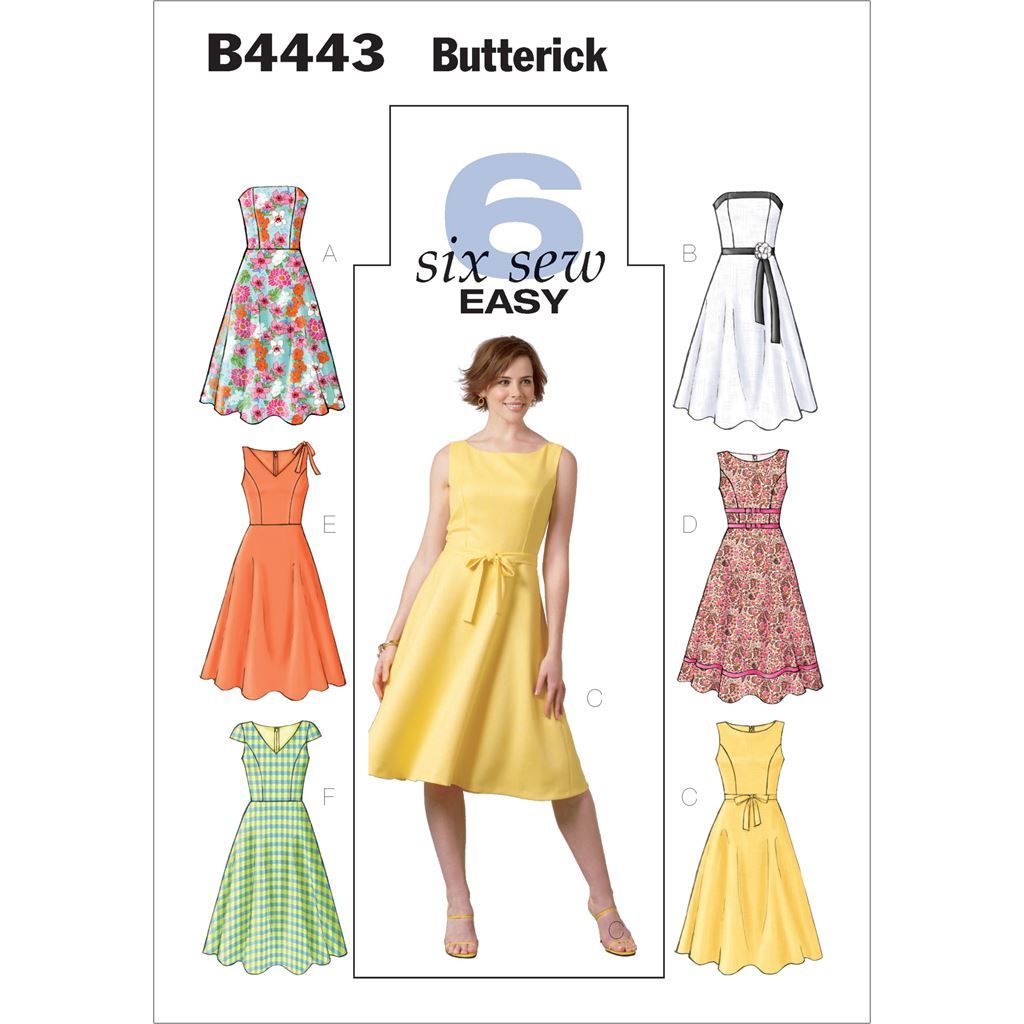 Butterick Pattern B4443 Misses Misses Petite Flared Dress 4443 Image 1 From Patternsandplains.com