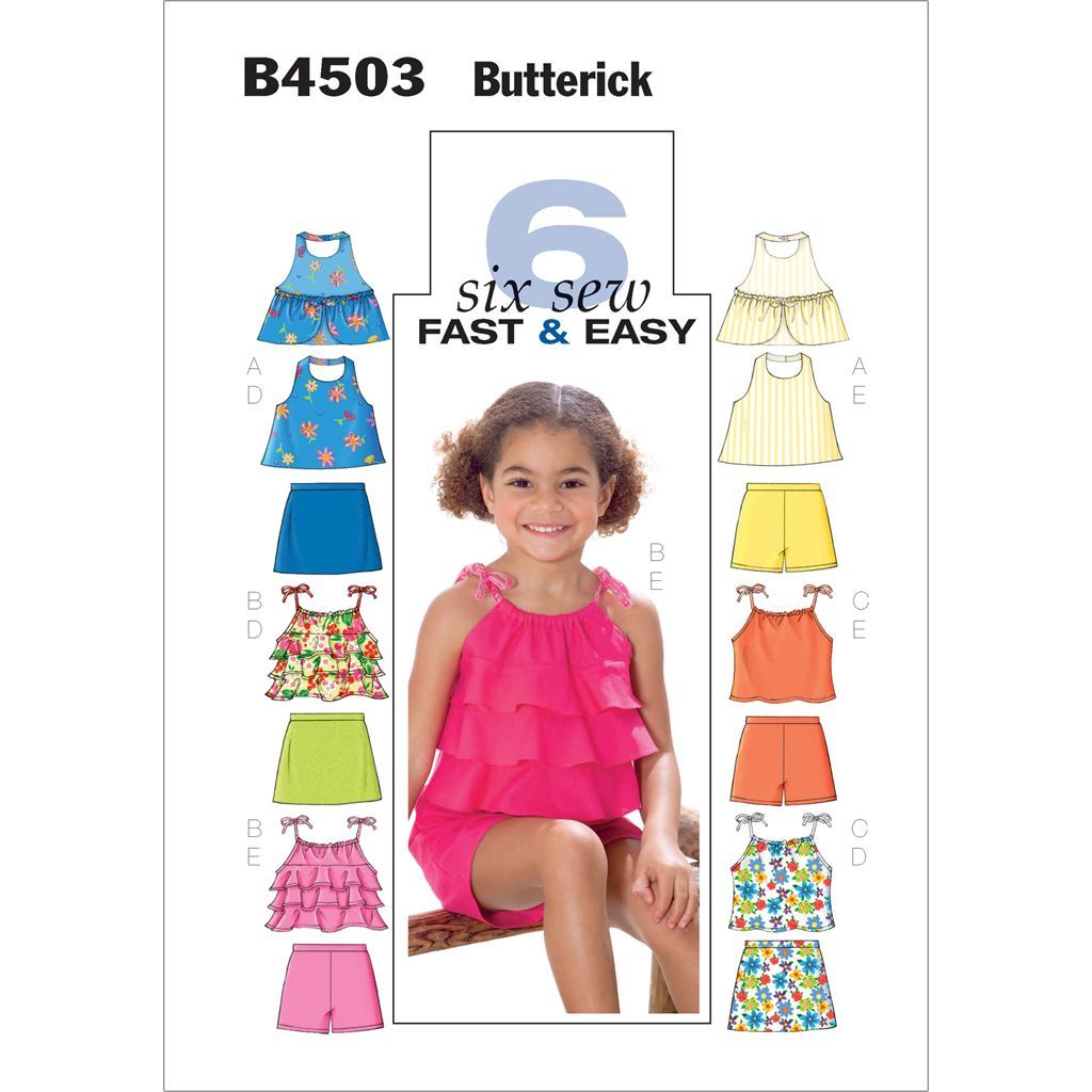Butterick Pattern B4503 Childrens Girls Top Skort and Shorts 4503 Image 1 From Patternsandplains.com