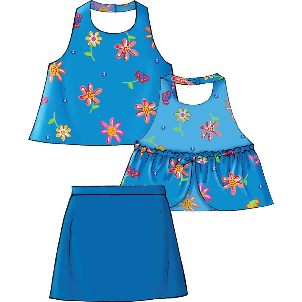 Butterick Pattern B4503 Childrens Girls Top Skort and Shorts 4503 Image 5 From Patternsandplains.com