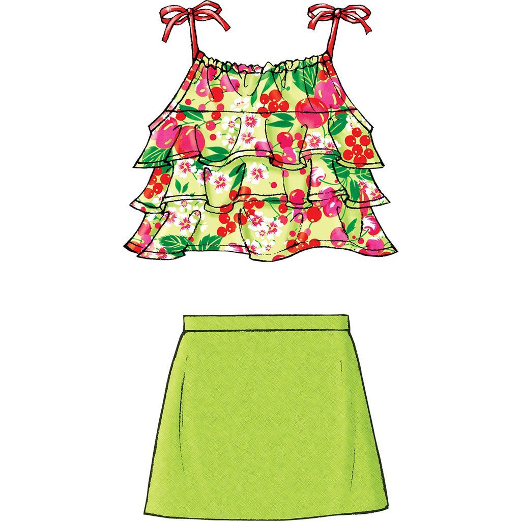 Butterick Pattern B4503 Childrens Girls Top Skort and Shorts 4503 Image 6 From Patternsandplains.com