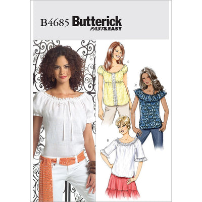 Butterick Pattern B4685 Misses Gathered Raglan Sleeve Tops 4685 Image 1 From Patternsandplains.com