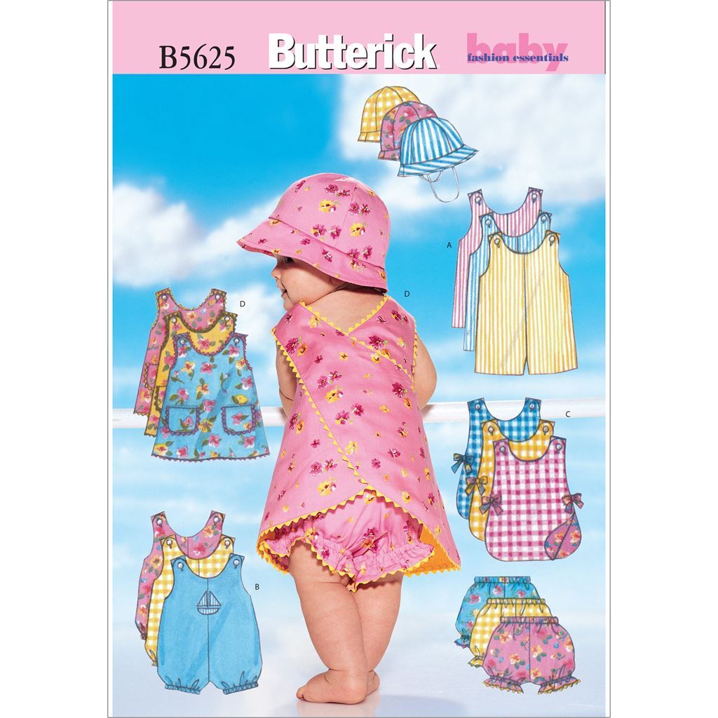 Butterick Pattern B5625 Infants Romper Jumper Panties and Hat 5625 Image 1 From Patternsandplains.com