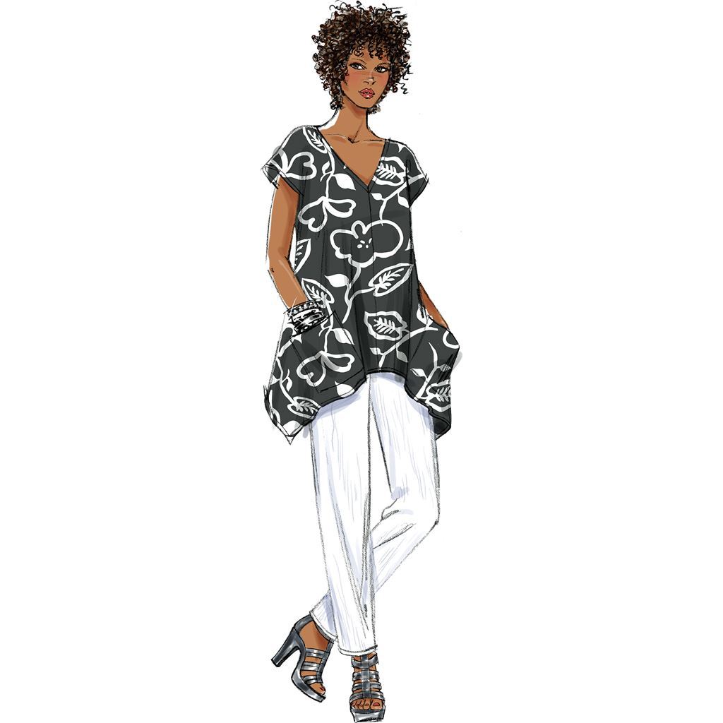 Butterick Pattern B5652 Misses Top Dress Caftan Jumpsuit and Pants 5652 Image 3 From Patternsandplains.com