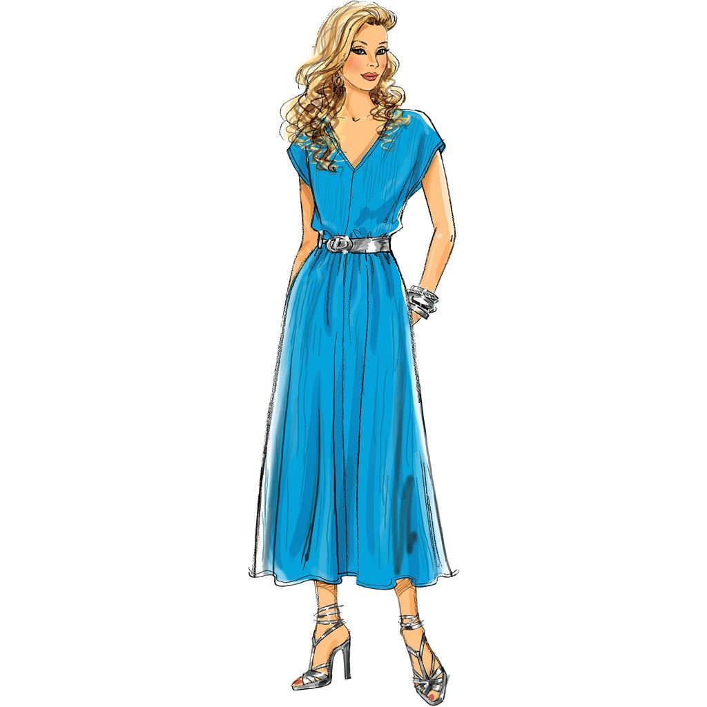 Butterick Pattern B5652 Misses Top Dress Caftan Jumpsuit and Pants 5652 Image 4 From Patternsandplains.com