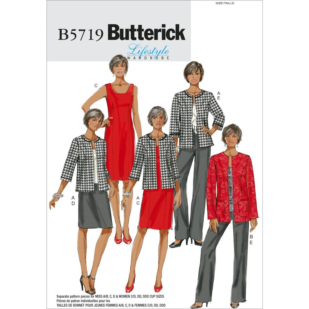 Butterick Pattern B5719 Misses Womens Jacket Dress Skirt and Pants 5719 Image 1 From Patternsandplains.com