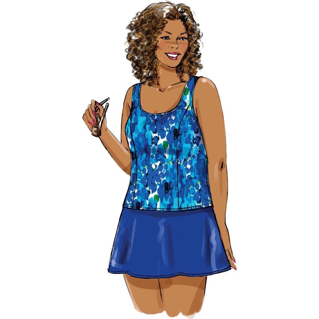 Butterick Pattern B5795 Womens Cover Up Top Swimdress Swimsuit Skirt and Briefs 5795 Image 8 From Patternsandplains.com