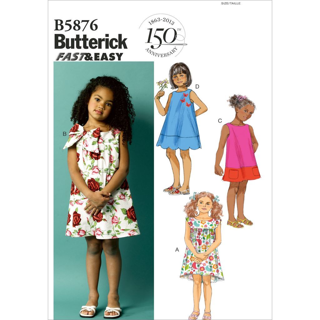 Butterick Pattern B5876 Toddlers Childrens Dress 5876 Image 1 From Patternsandplains.com