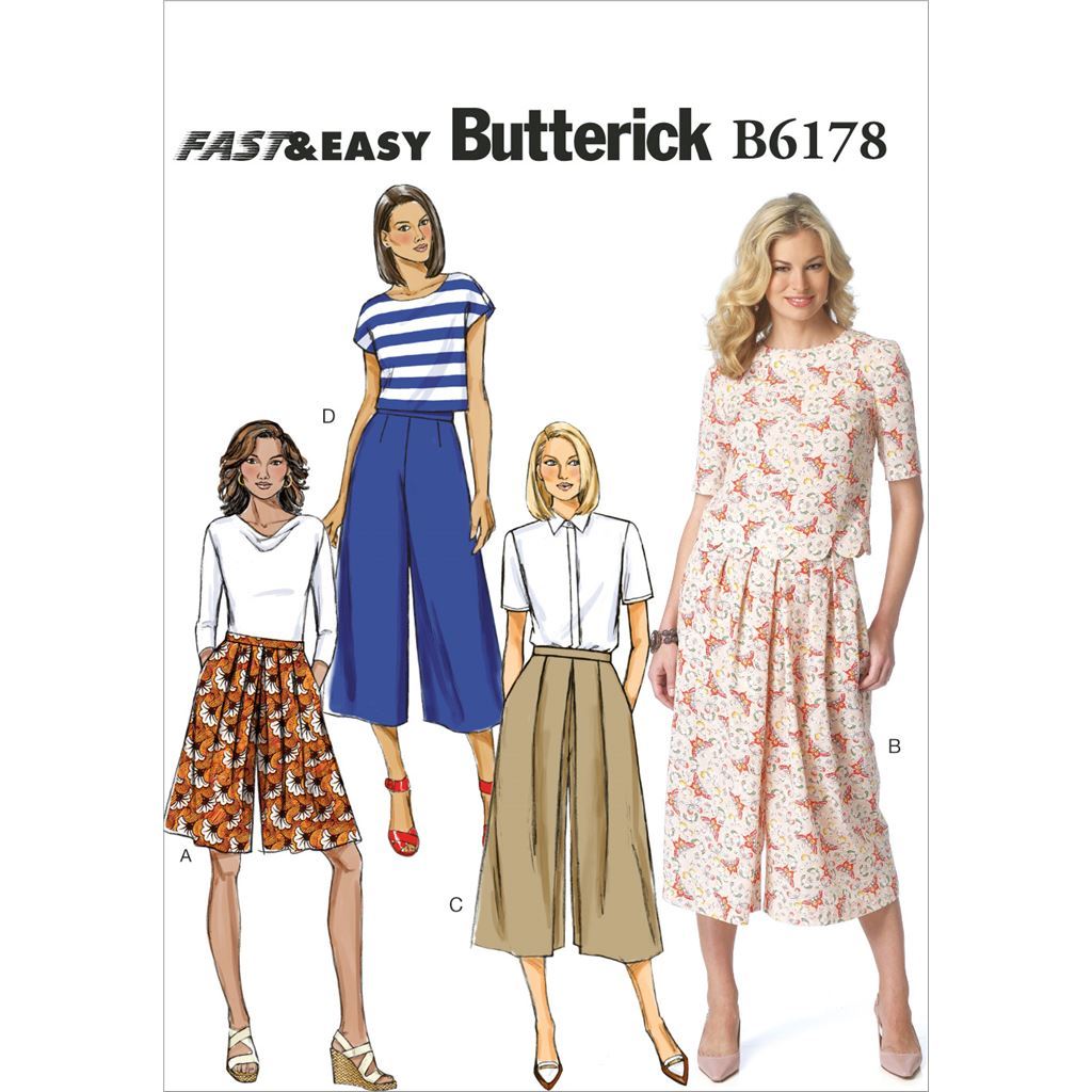 Butterick Pattern B6178 Misses Culottes 6178 Image 1 From Patternsandplains.com