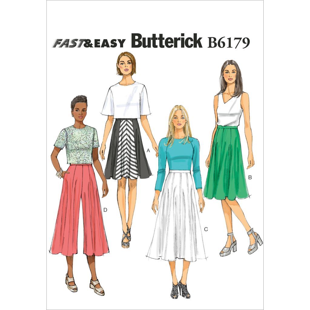 Butterick Pattern B6179 Misses Skirt and Culottes 6179 Image 1 From Patternsandplains.com
