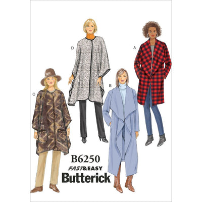 Butterick Pattern B6250 Misses Jacket Coat and Wrap 6250 Image 1 From Patternsandplains.com
