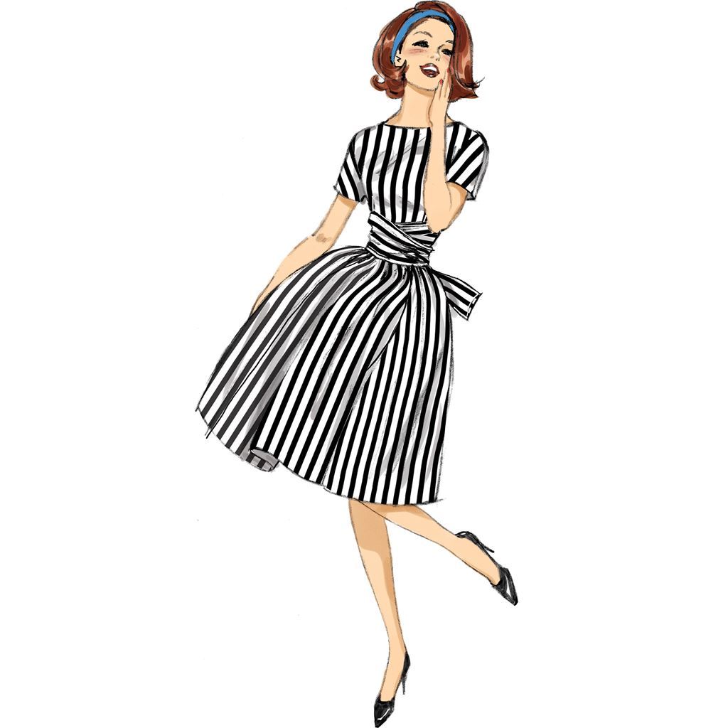 Butterick Pattern B6318 Misses Tie Waist Dress 6318 Image 4 From Patternsandplains.com