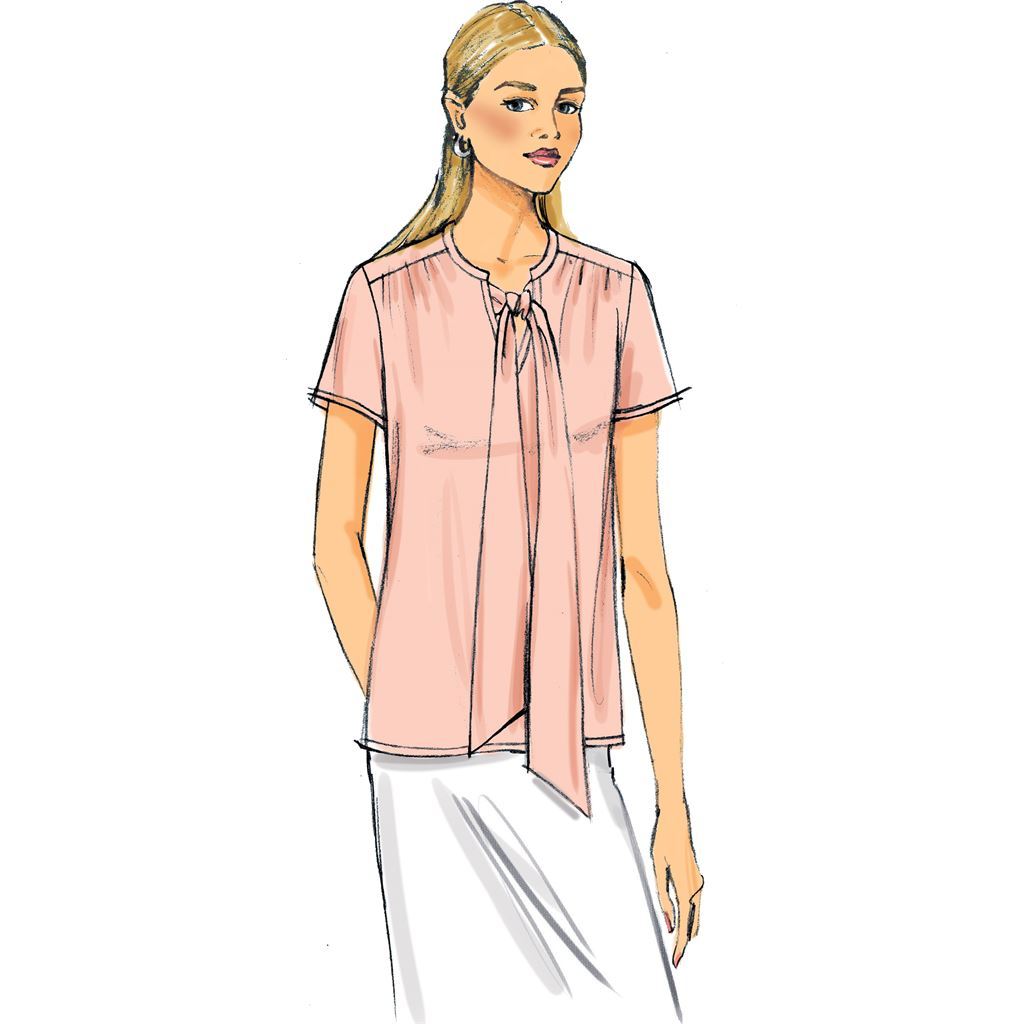 Butterick Pattern B6378 Misses Gathered Tops and Tunics with Neck Ties 6378 Image 2 From Patternsandplains.com
