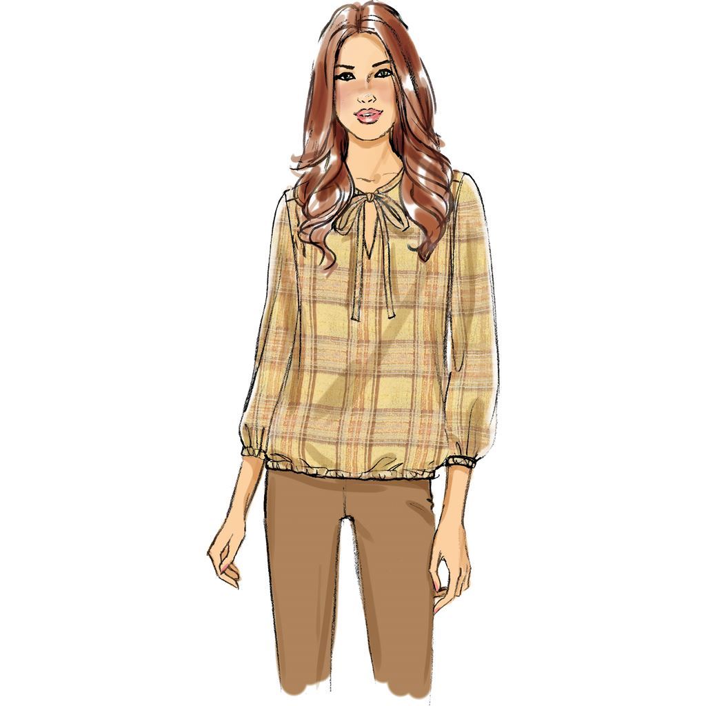 Butterick Pattern B6378 Misses Gathered Tops and Tunics with Neck Ties 6378 Image 3 From Patternsandplains.com