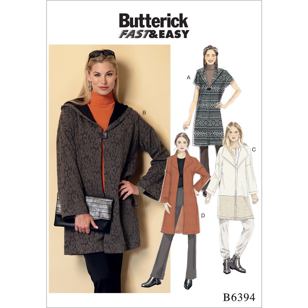 Butterick Pattern B6394 Misses Shawl Collar Coats 6394 Image 1 From Patternsandplains.com