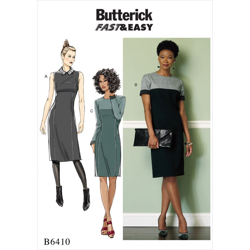 Butterick Pattern B6410 Misses Miss Petite Paneled Dresses with Yokes 6410 Image 1 From Patternsandplains.com