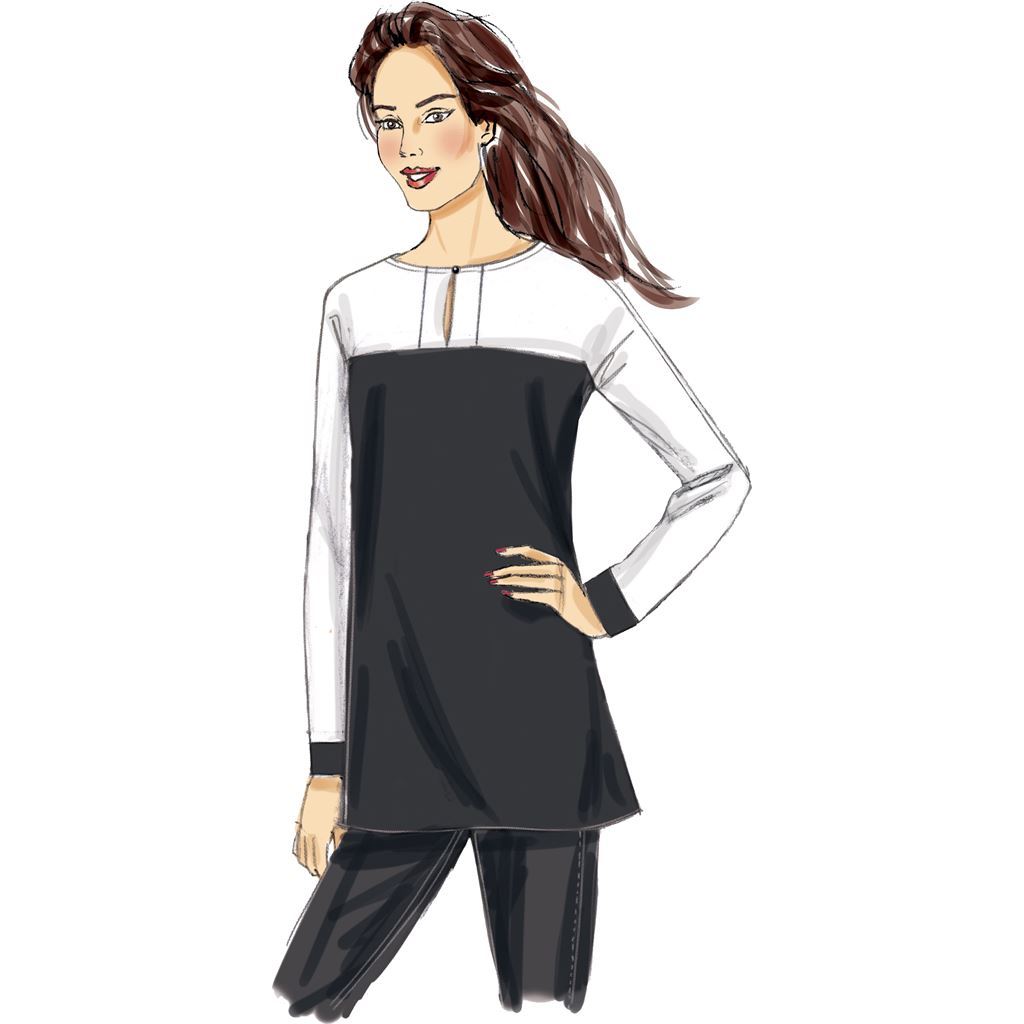 Butterick Pattern B6416 Misses Button Closure Tunics with Yokes 6416 Image 2 From Patternsandplains.com