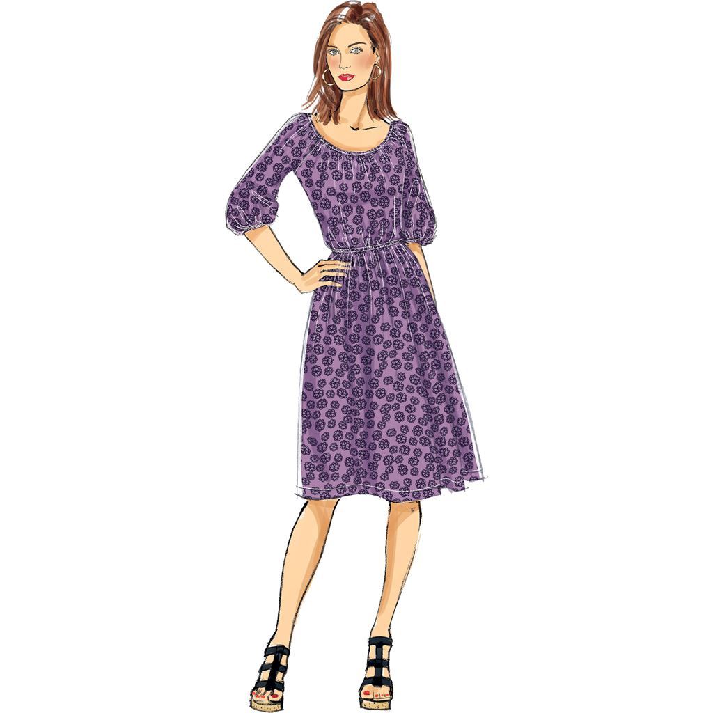 Butterick Pattern B6451 Misses Gathered Blouson Dresses 6451 Image 3 From Patternsandplains.com