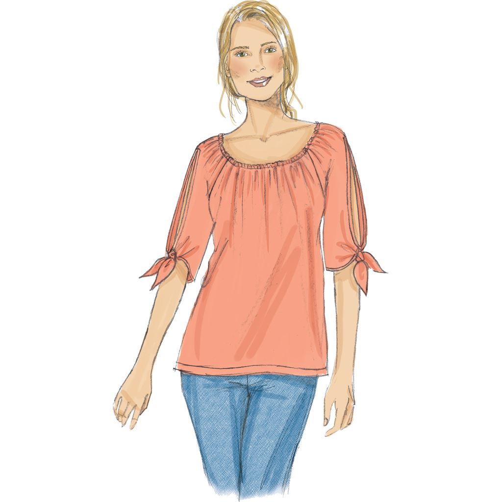 Butterick Pattern B6455 Misses Gathered Raglan Sleeve Tops 6455 Image 3 From Patternsandplains.com