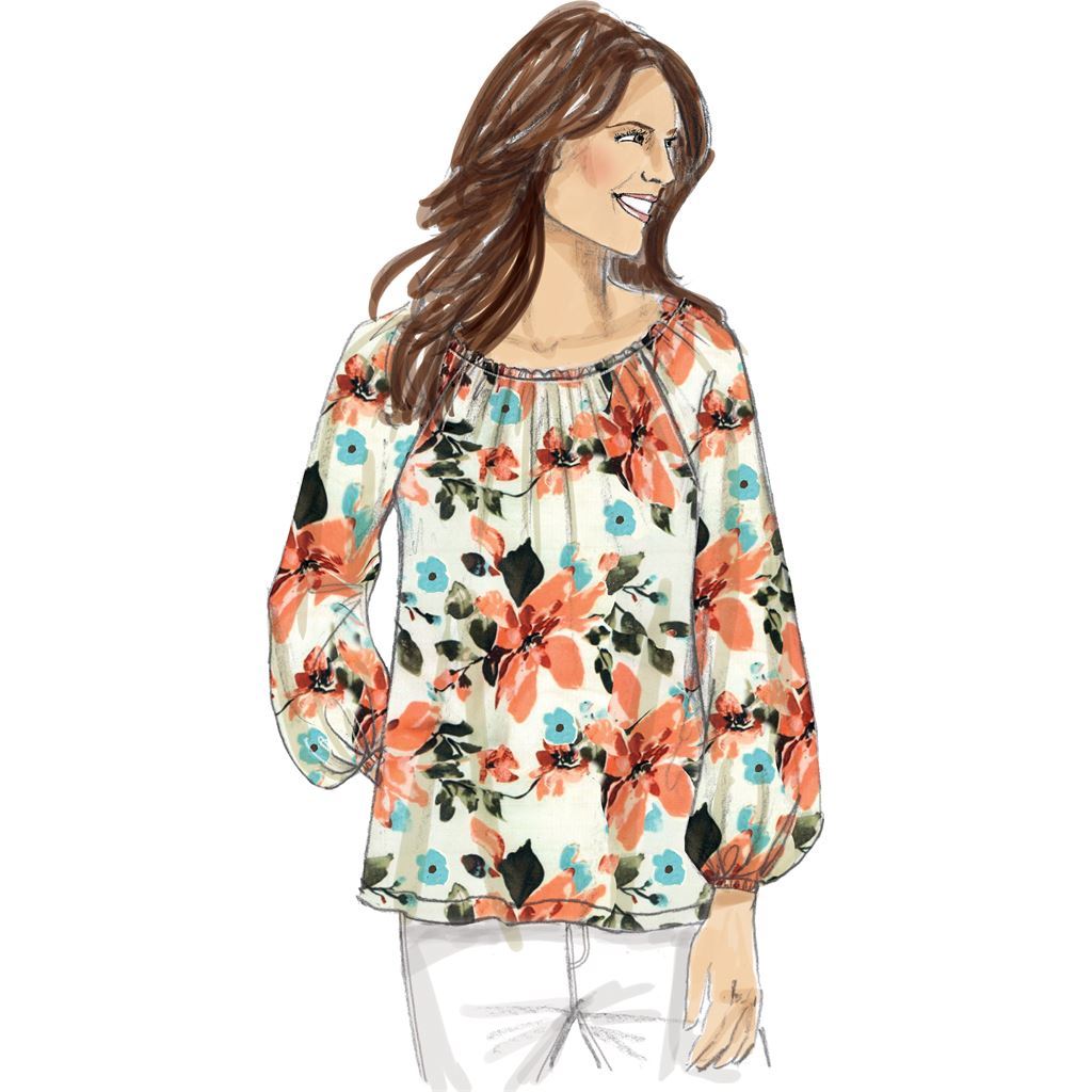 Butterick Pattern B6455 Misses Gathered Raglan Sleeve Tops 6455 Image 5 From Patternsandplains.com