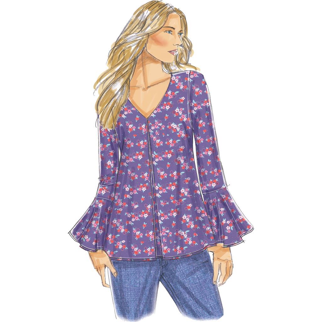 Butterick Pattern B6456 Misses Tulip or Ruffle Sleeve Tops 6456 Image 3 From Patternsandplains.com