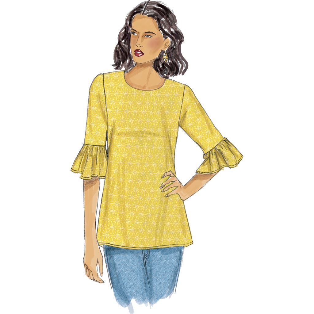 Butterick Pattern B6456 Misses Tulip or Ruffle Sleeve Tops 6456 Image 4 From Patternsandplains.com