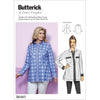 Butterick Pattern B6465 Misses Womens Button Down Shirt with Side Slits and Bust Pockets 6465 Image 1 From Patternsandplains.com