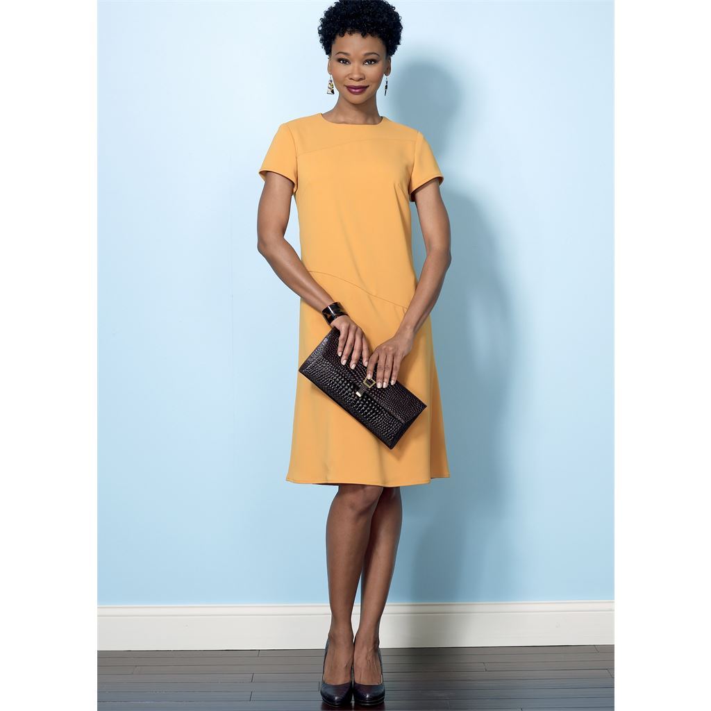 Butterick Pattern B6480 Misses Fitted Dresses with Hip Detail Neck and Sleeve Variations 6480 Image 5 From Patternsandplains.com