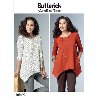 Butterick Pattern B6492 Misses Loose Knit Tunics with Shaped Sides and Pockets 6492 Image 1 From Patternsandplains.com
