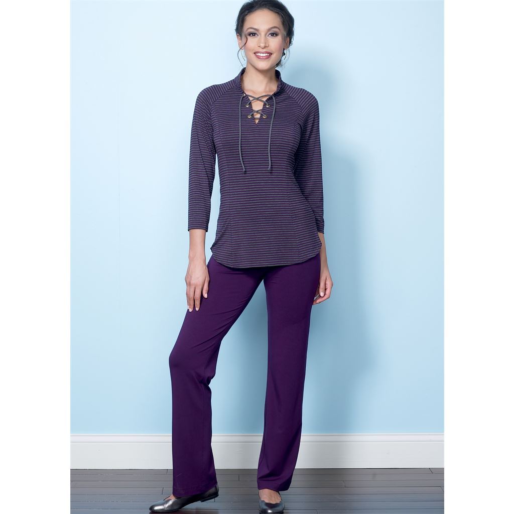 Butterick Pattern B6494 Misses Knit Raglan Sleeve Tops and Dress Vest and Pull On Pants 6494 Image 3 From Patternsandplains.com