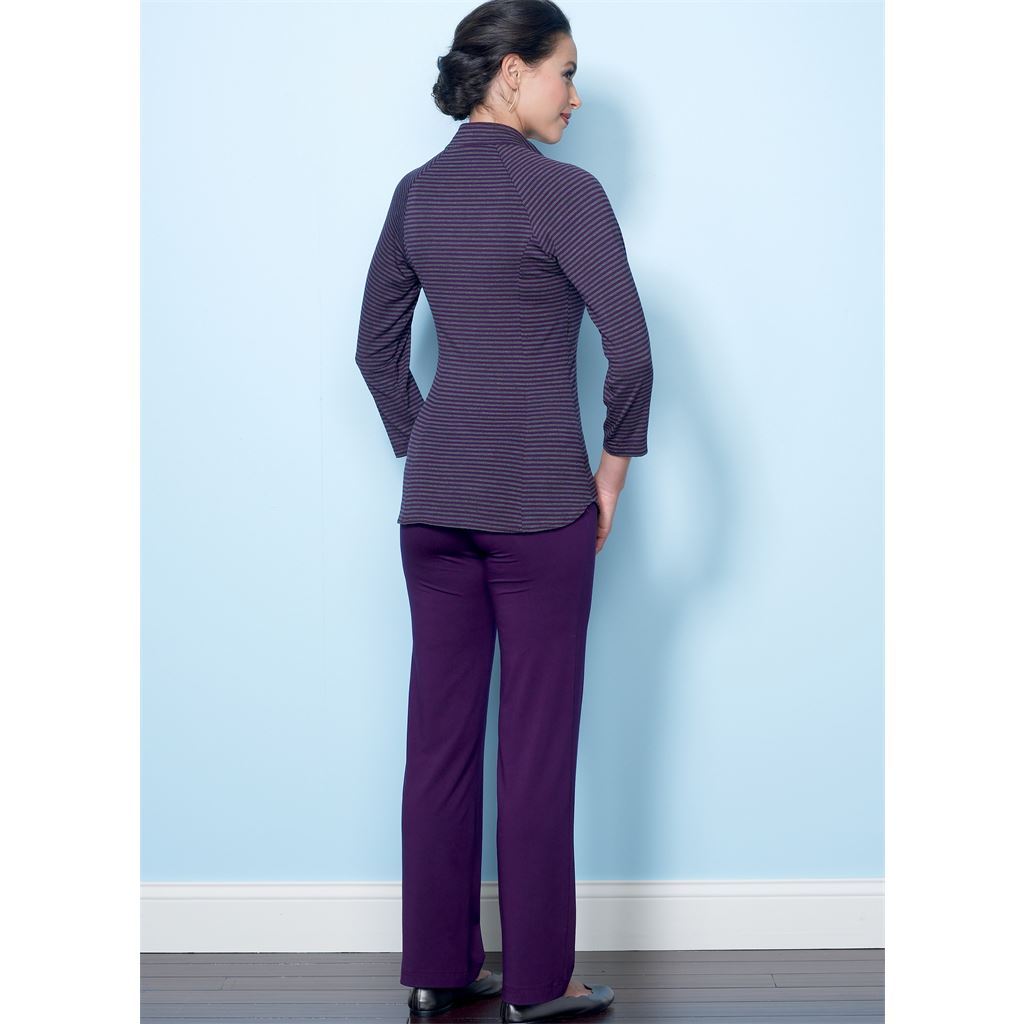 Butterick Pattern B6494 Misses Knit Raglan Sleeve Tops and Dress Vest and Pull On Pants 6494 Image 9 From Patternsandplains.com