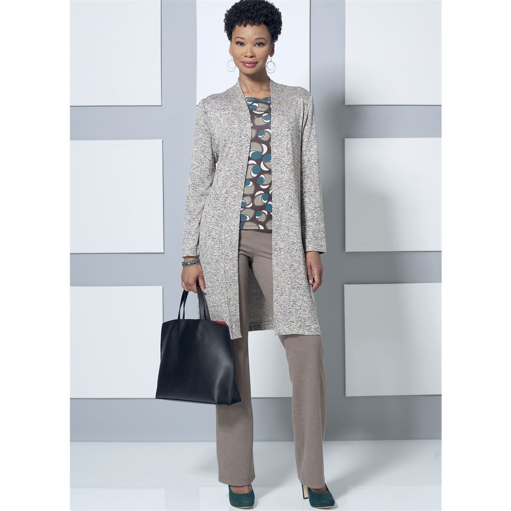 Butterick Pattern B6495 Misses Knit Off the Shoulder Top Dress and Jumpsuit Loose Jacket and Pull On Pants 6495 Image 2 From Patternsandplains.com